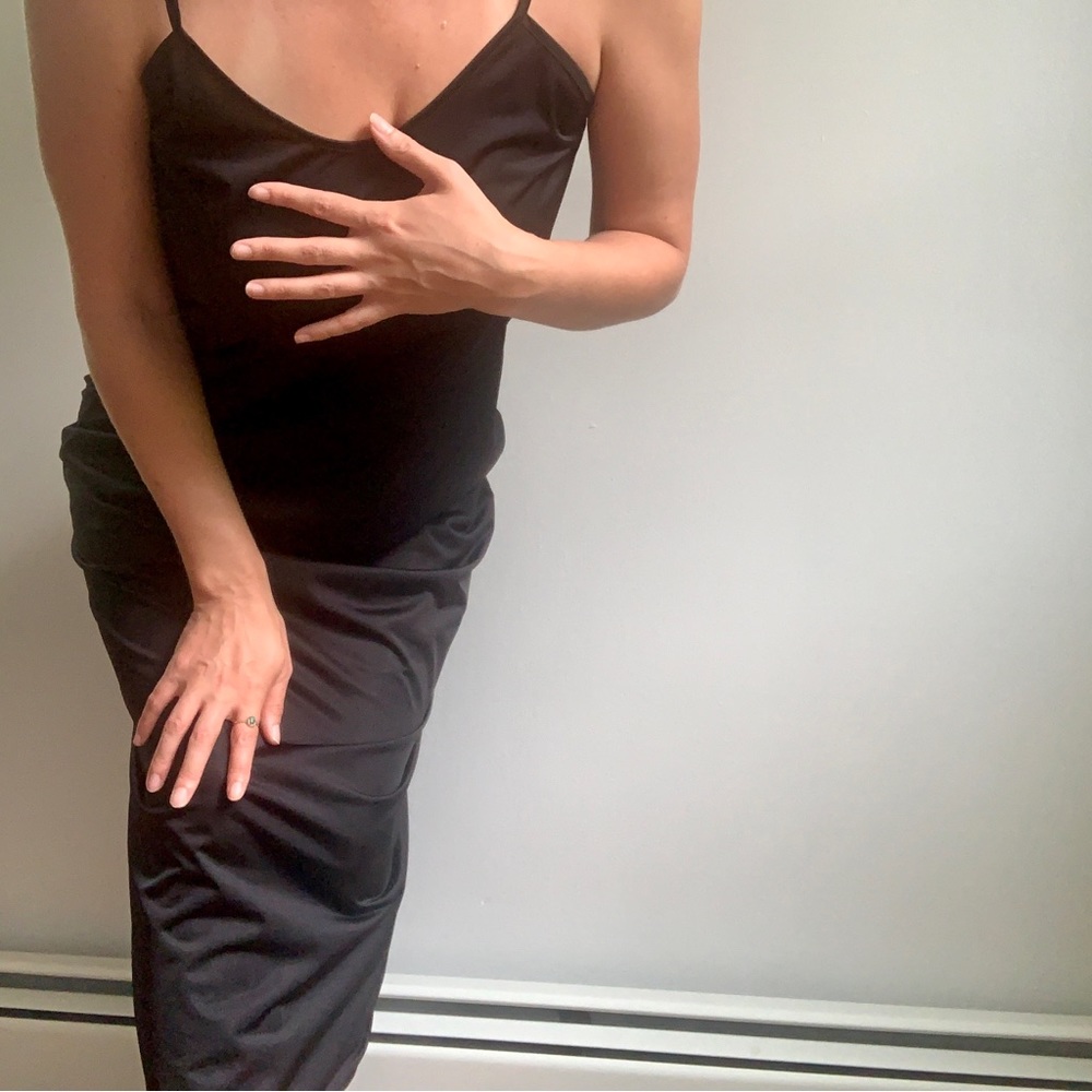 90s vintage black slip dress